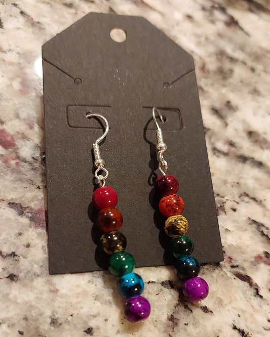 Earrings - Pride - Marbled Glass Beads